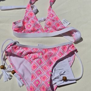 Pink Geometric Bikini Set